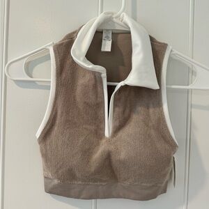 NWT Aerie Cropped Collared Towel-Material Top